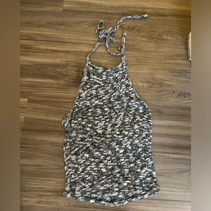 High Neck Knit Halter Top